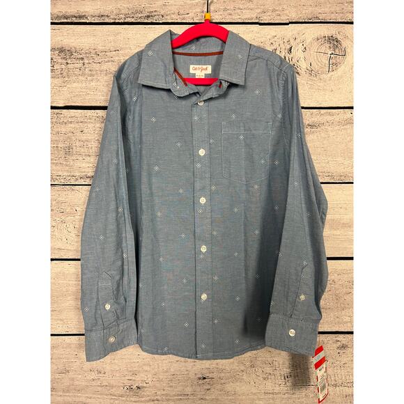 NWT Boy's Cat & Jack Light Blue Button Down Shirt - Medium (8/10) - Picture 1 of 2